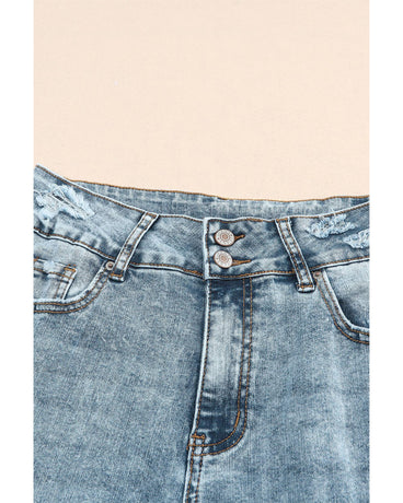 Azura Exchange Ripped Detail Flare Bottom Jeans - 6 US