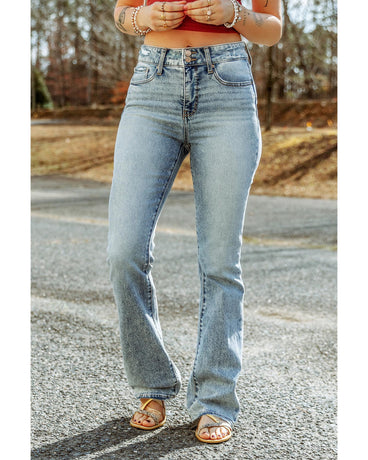 Azura Exchange Ripped Detail Flare Bottom Jeans - 6 US