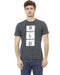 Short Sleeve T-shirt with Round Neck and Front Print L Men