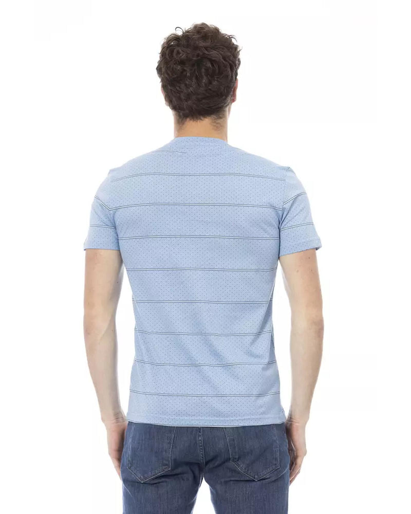 Short Sleeve T-shirt with Round Neck and Front Print S Men