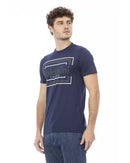 Round Neck Short Sleeve T-shirt with Front Print L Men