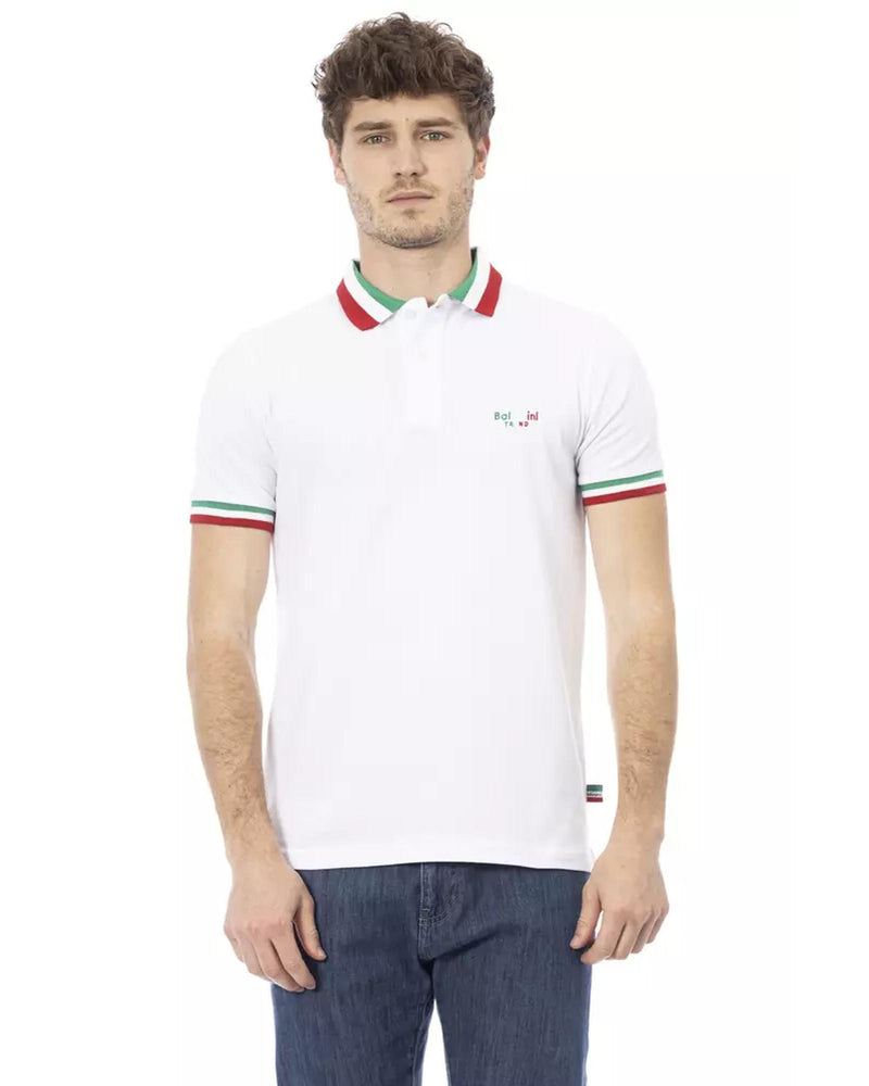 Embroidered Tricolor Collar Polo Shirt L Men