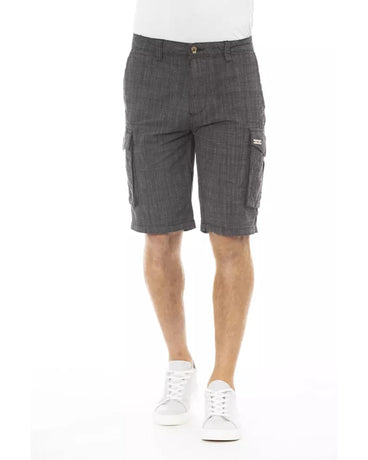 Cargo Shorts with Front Zipper and Button Closure W30 US Men