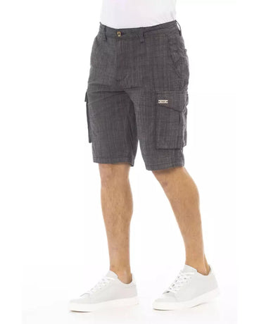 Cargo Shorts with Front Zipper and Button Closure W30 US Men