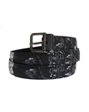 Dolce &amp; Gabbana Floral Pattern Belt with Detachable Gold Buckle 95 cm Men