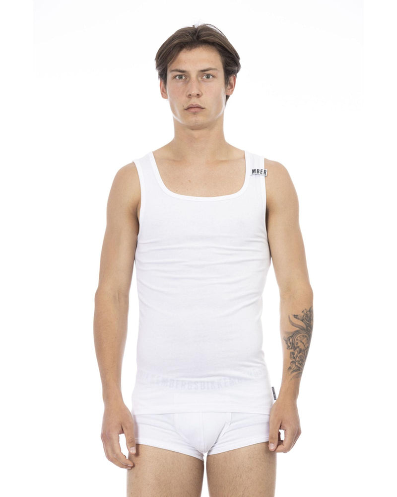 Stretch Cotton Logoed Shoulder Pad Mens Tank Top M Men