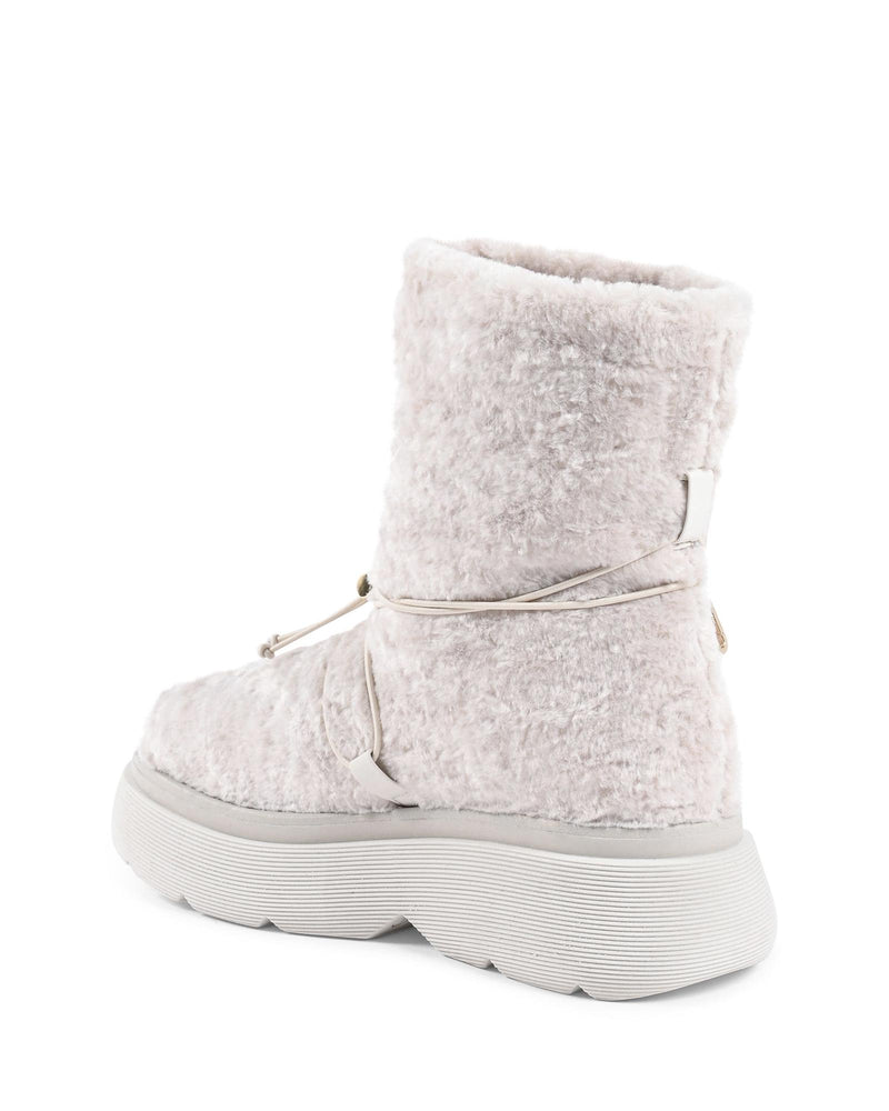 Shearling Drawstring Platform Ankle Boot