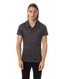 Striped Polo Shirt with Embroidery on Chest M Men