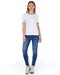 Worn Wash Denim Jeans with Multi-Pockets and Front Closure W30 US Women