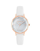 Rose Gold Fashion Womens Analog Watch with Leatherette Wristband One Size Women