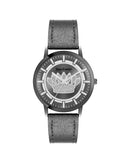 Gunmetal Fashion Watch with Rhine Stone Facing One Size Women