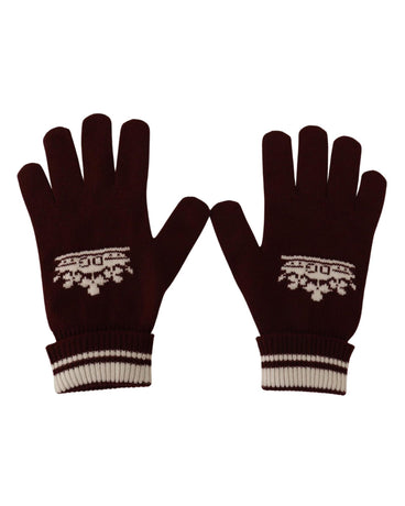 Patterned Cashmere Gloves with Byzantine Crown Detail 9 Men