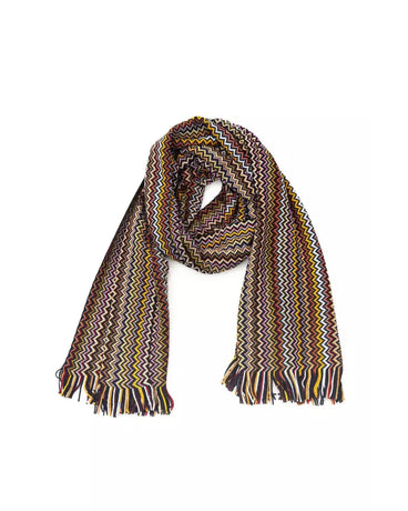 Fringed Geometric Fantasy Scarf One Size Men