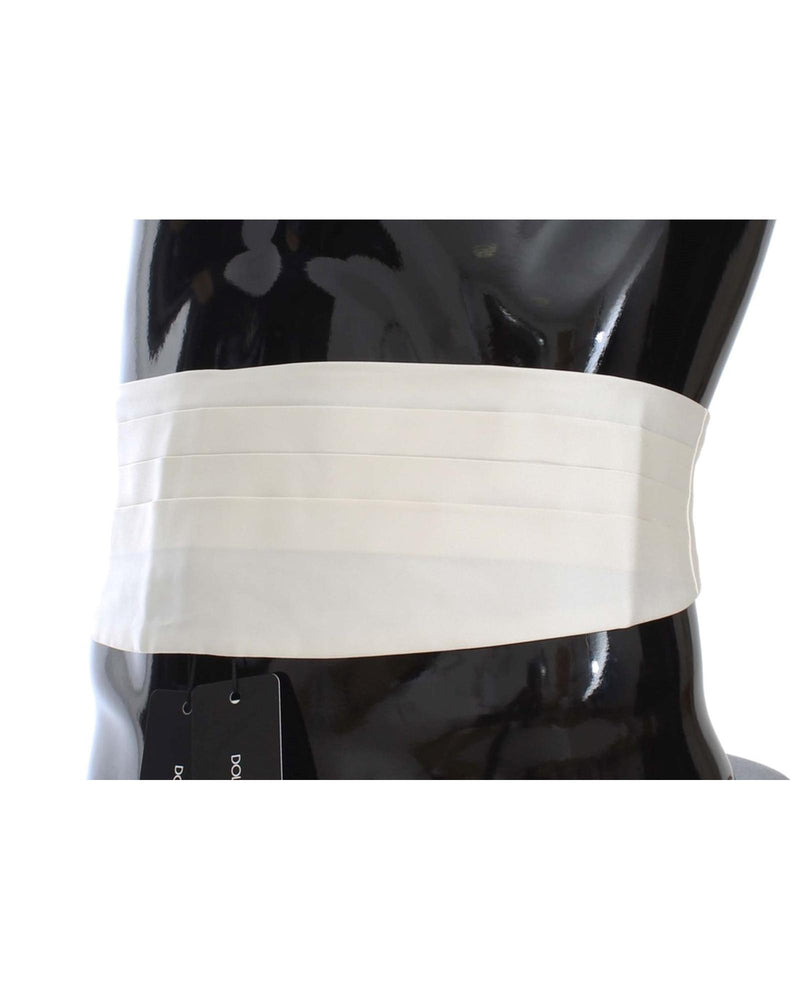 Exclusive Silk Cummerbund with Logo Details - White 44 IT Men