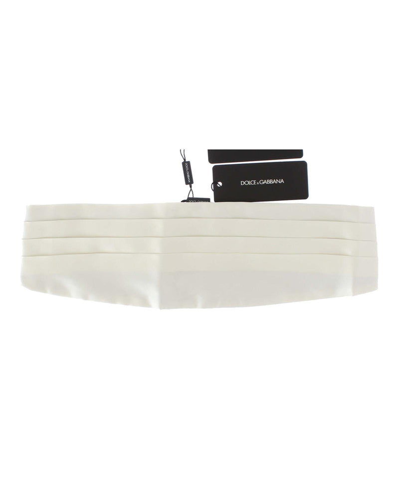 Exclusive Silk Cummerbund with Logo Details - White 44 IT Men