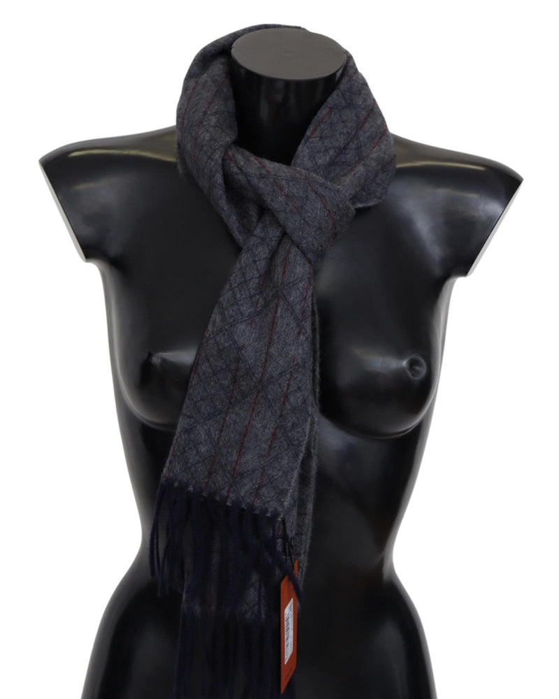 Missoni Cashmere Scarf with Pattern and Logo Embroidery One Size Men