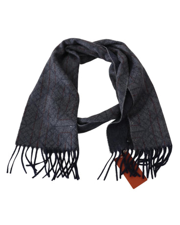 Missoni Cashmere Scarf with Pattern and Logo Embroidery One Size Men