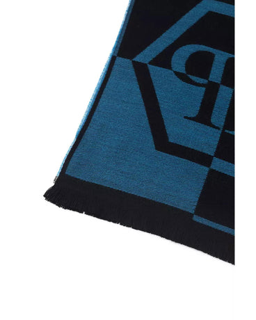 Scarf with Logo - Fringed Hems - 38 cm x 180 cm One Size Men