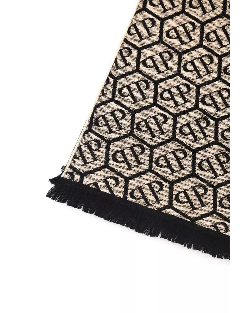 Monogram Fringed Hems Scarf One Size Men