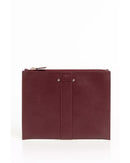 Calfskin Pocket Clutch Bag with Logo Band Detail One Size Men