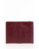 Calfskin Pocket Clutch Bag with Logo Band Detail One Size Men