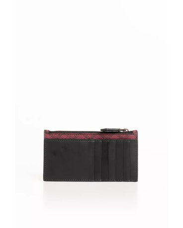 Geometric-themed Leather Card Holder with Trussardi Plate One Size Men