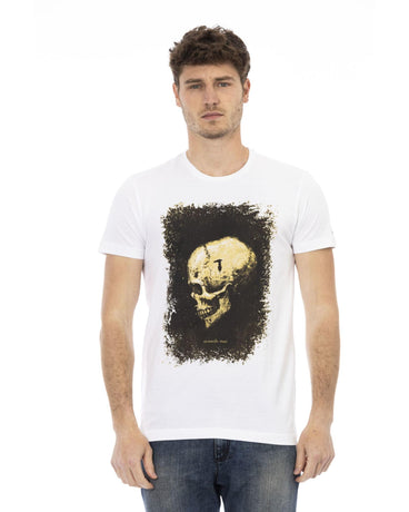 Short Sleeve T-shirt with Round Neck and Front Print L Men