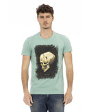 Short Sleeve T-shirt with Round Neck and Front Print XL Men