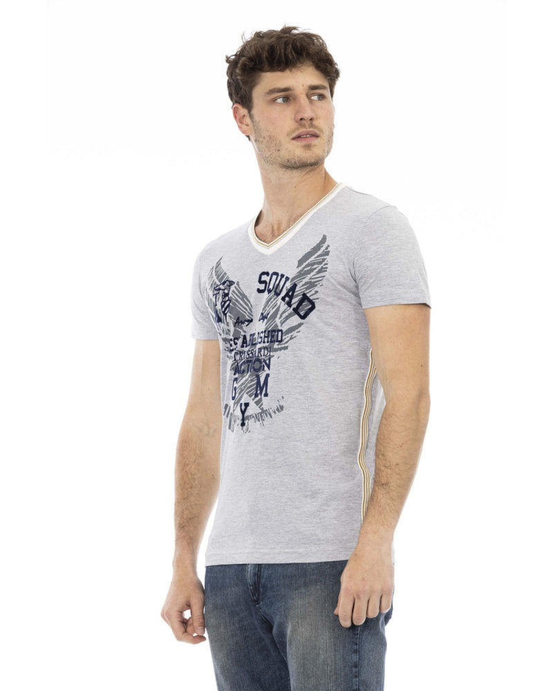 Front Print V-Neck T-Shirt XL Men