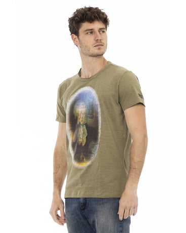 Short Sleeve T-shirt with Round Neck and Front Print M Men