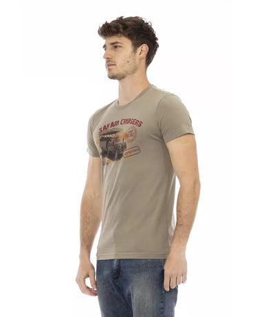 Front Print Round Neck T-Shirt M Men