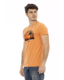 Short Sleeve T-shirt with Round Neck and Front Print M Men