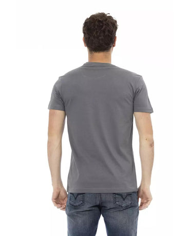 Short Sleeve T-shirt with Round Neck - Front Print 3XL Men