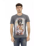 Short Sleeve T-shirt with Round Neck - Front Print M Men