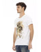 Short Sleeve T-shirt with Round Neck and Front Print L Men