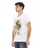 Short Sleeve T-shirt with Round Neck and Front Print S Men