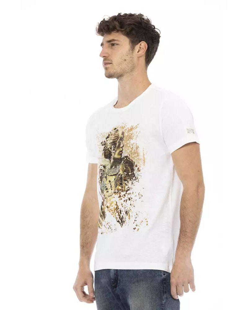 Short Sleeve T-shirt with Round Neck and Front Print XL Men