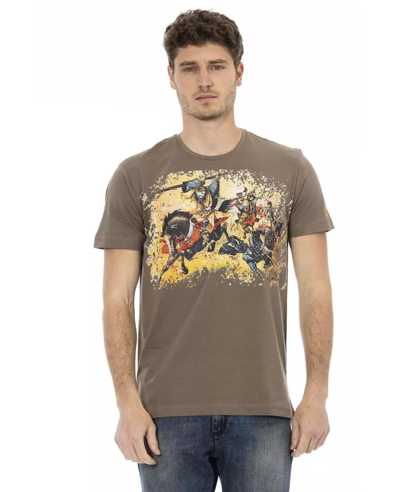 Short Sleeve T-shirt with Round Neck - Front Print M Men