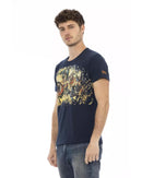 Short Sleeve T-shirt with Round Neck and Front Print L Men