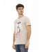 Front Print Short Sleeve T-shirt with Round Neck 3XL Men