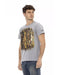 Short Sleeve T-shirt with Round Neck and Front Print 3XL Men