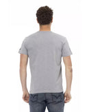 Short Sleeve T-shirt with Round Neck and Front Print 3XL Men