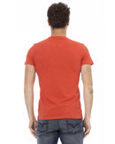 Front Print Short Sleeve T-Shirt with Round Neck L Men