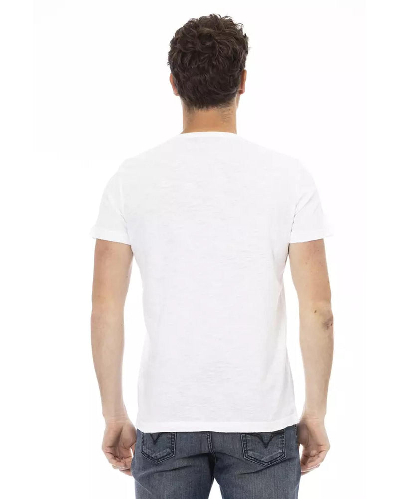 Short Sleeve T-shirt With Round Neck Front Print L Men