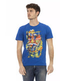 Short Sleeve T-shirt with Round Neck and Front Print L Men