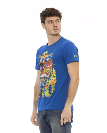 Short Sleeve T-shirt with Round Neck and Front Print L Men