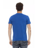 Short Sleeve T-shirt with Round Neck and Front Print XL Men