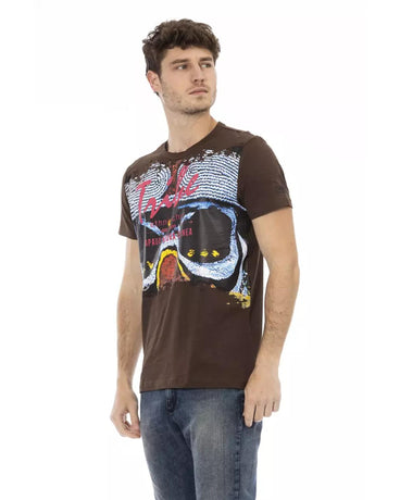 Short Sleeve T-shirt with Round Neck - Front Print L Men