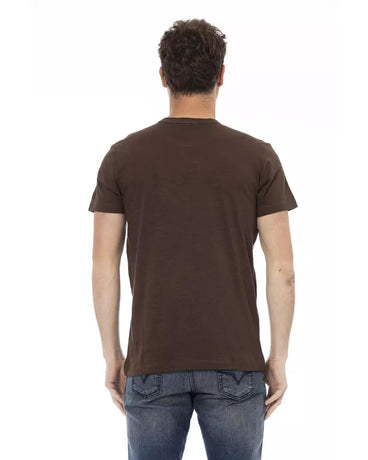 Short Sleeve T-shirt with Round Neck - Front Print L Men