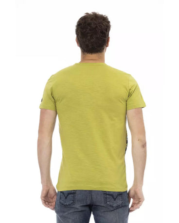 Short Sleeve T-shirt with Round Neck and Front Print 3XL Men